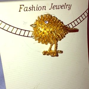 Unique Goldtone Kiwi Bird Pin Brooch